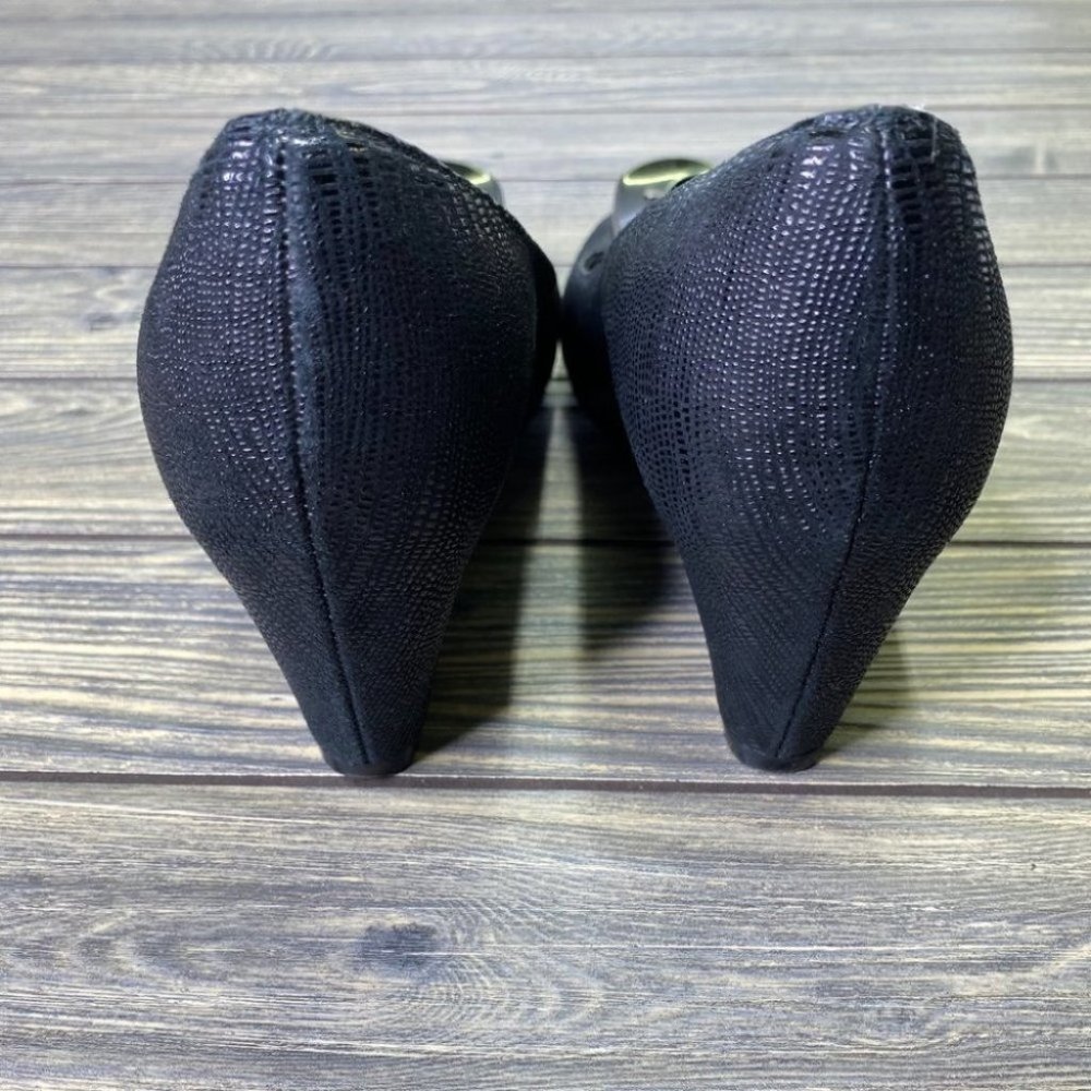 Stuart Weizman Black Covered Wedges - Picture 5 of 8